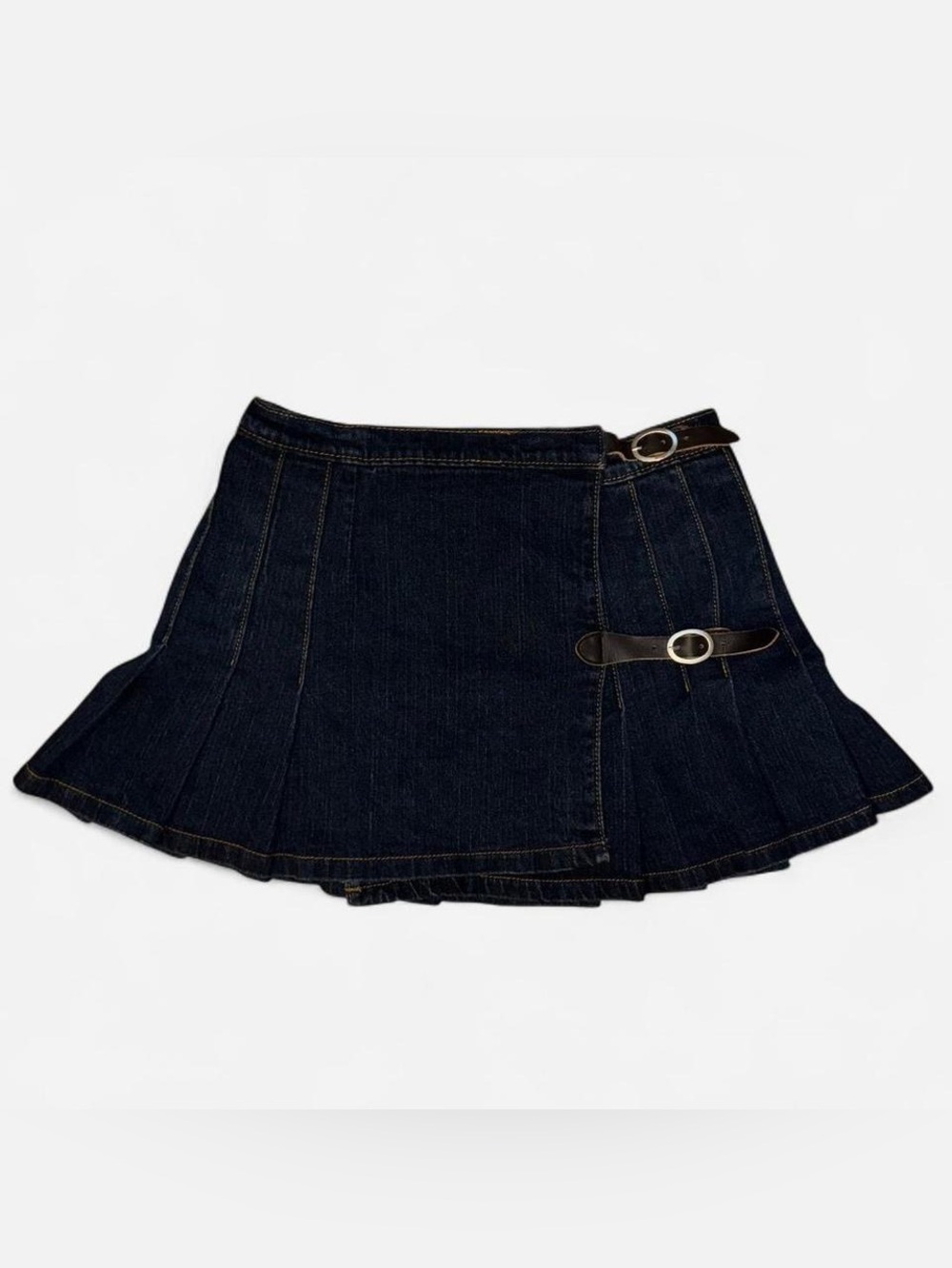 Brandy Melville pleated denim mini skirt